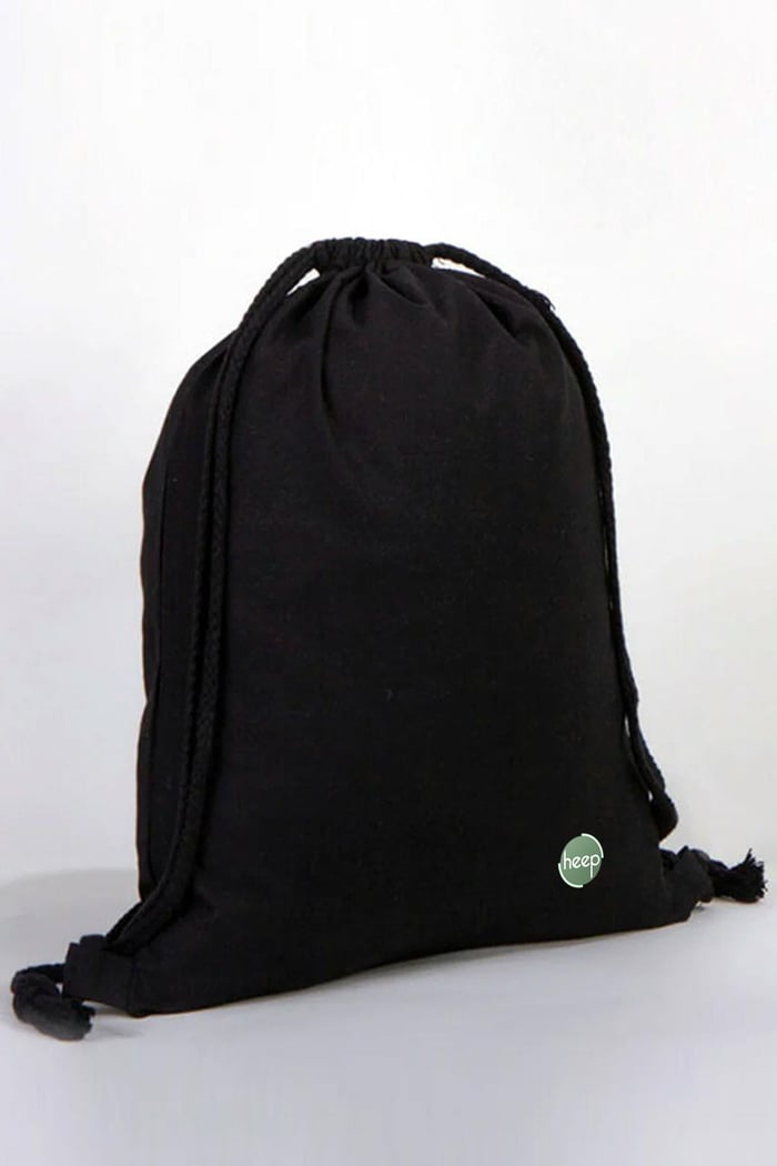 Heep Siyah 35x40 cm Unisex Ham Bez Büzgülü Sırt Ayakkabı Çantası HC-001-S