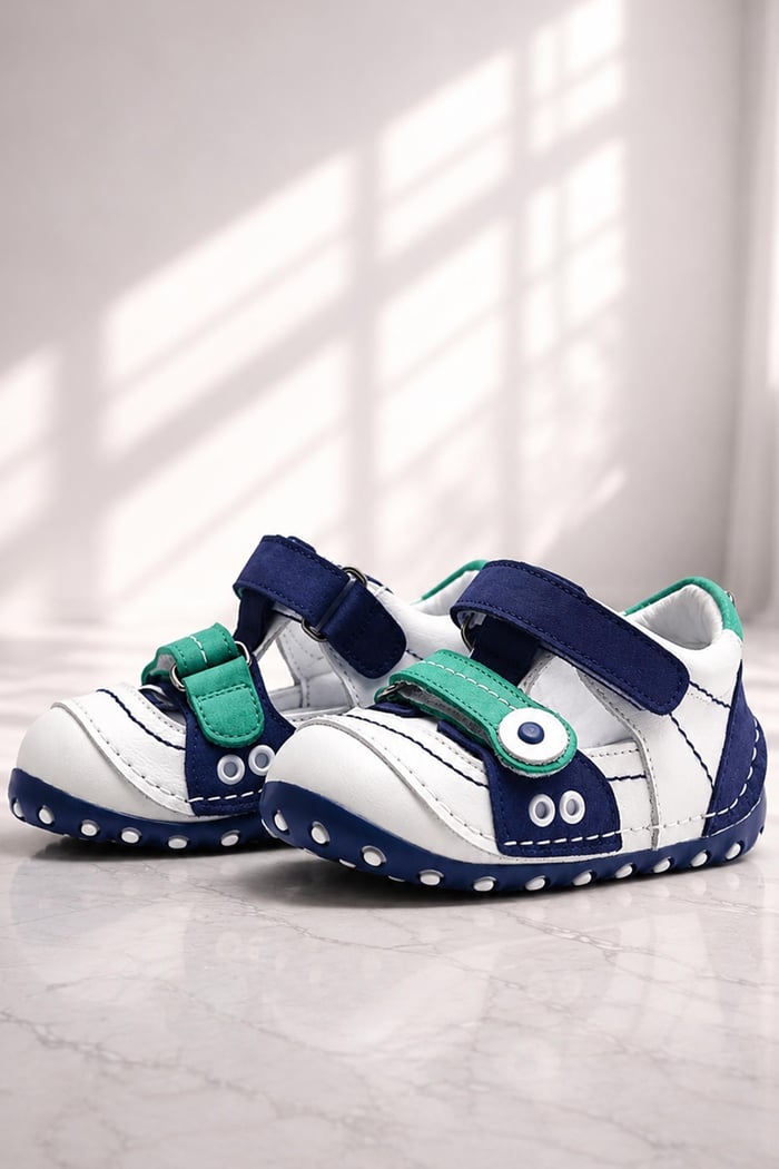 Navy Anatomic Nino Genuine Leather Shoes Summer First Step