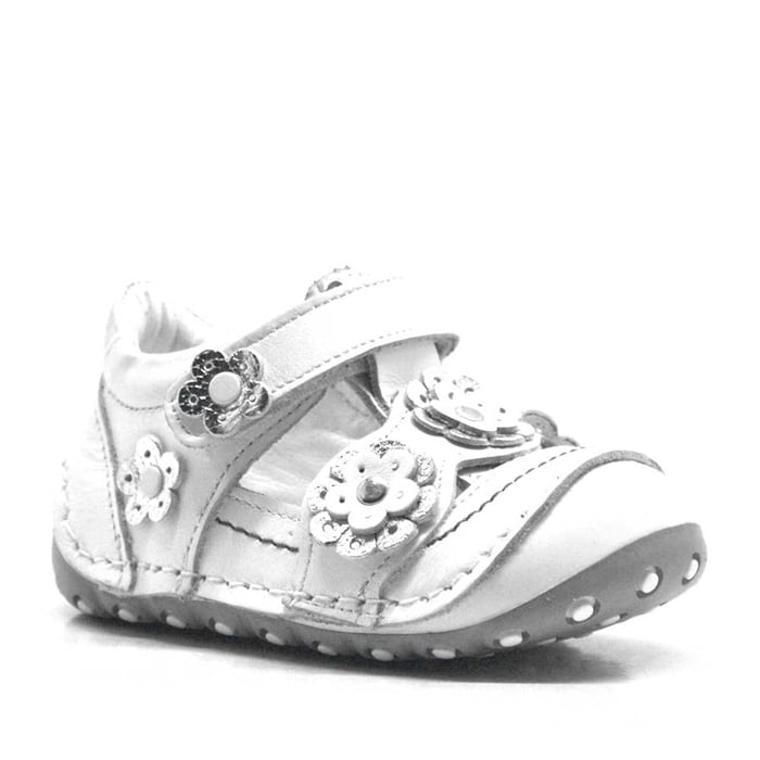 Nino Genuine Leather Silver White Anatomic Shoes Summer First Step