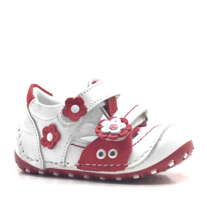 Nino Anatomic White Red Polish Genuine Leather Shoes Summer First Step