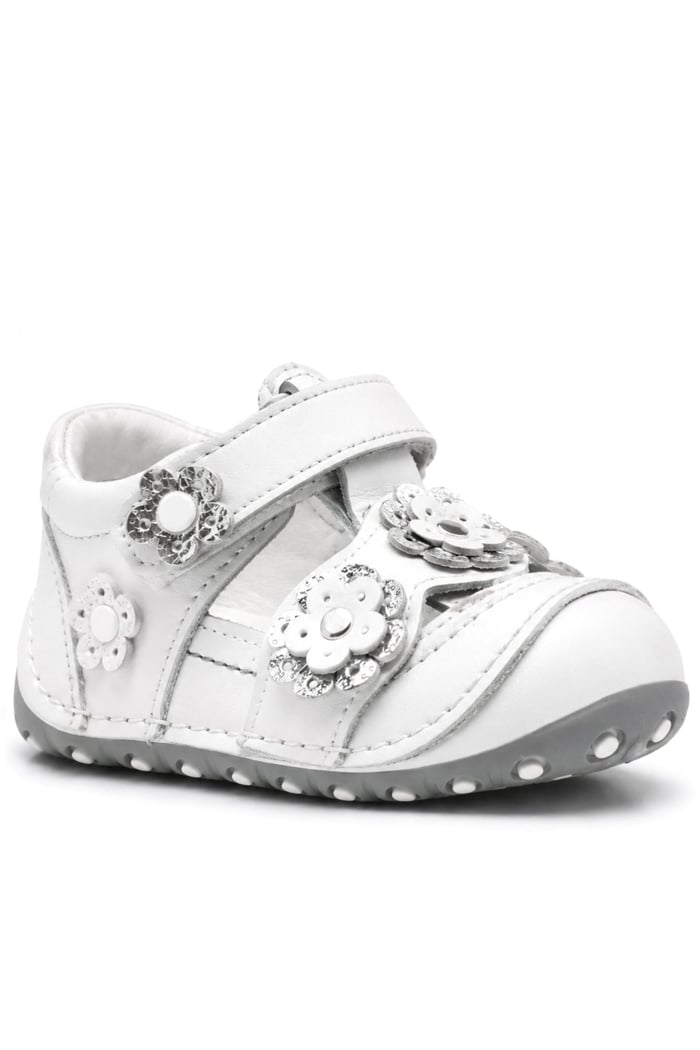 Nino Genuine Leather Silver White Anatomic Shoes Summer First Step