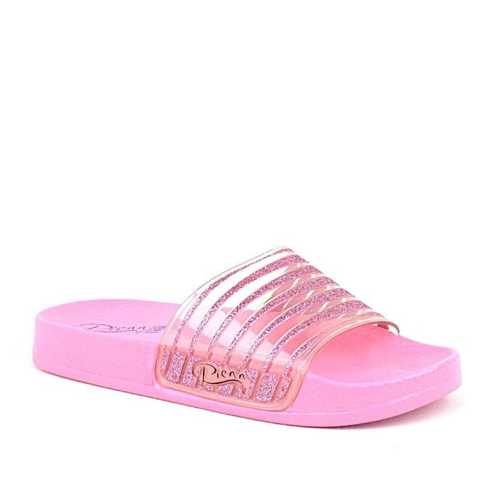 Pienn Pembe Simli Kalın Bantlı Kız Çocuk Terlik