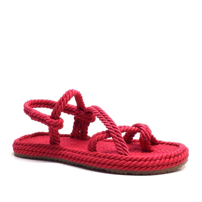 Pink Red Thong Women's Casual Rope Rope Sandals