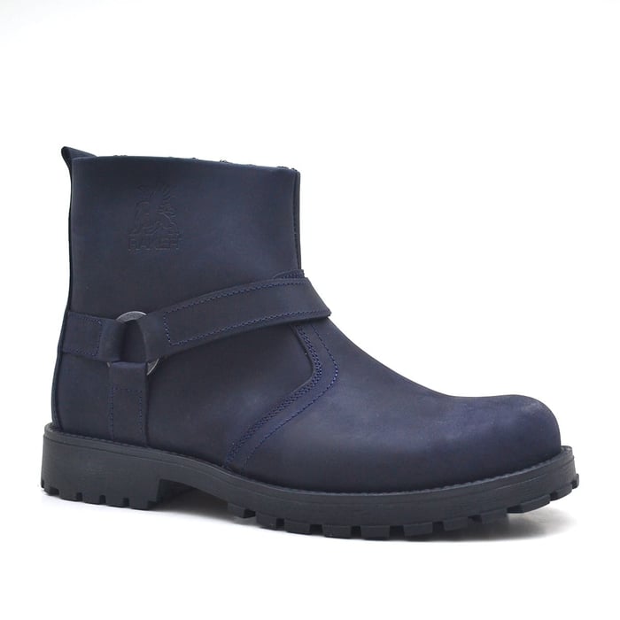 Rakerplus Chiron Navy Blue Genuine Leather Zipper Boots