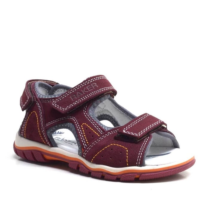 Rakerplus Genuine Leather Boys Sandals Claret Red