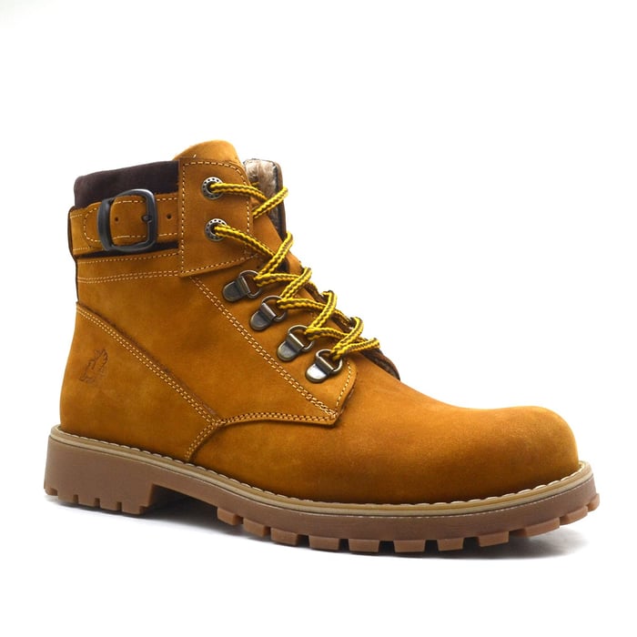 Rakerplus Zippered Furry Genuine Leather Yellow Boots for Teenagers