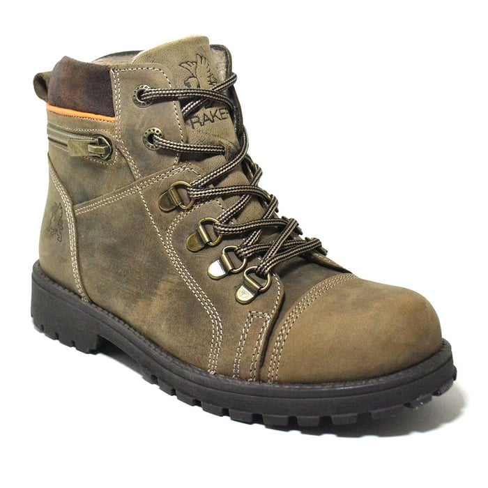 Rakerplus Genuine Leather Furred Minator with Zip Kids Boots