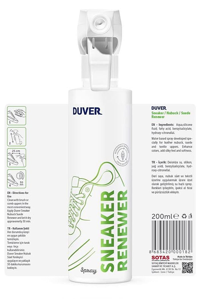 Duver Süet Ve Nubuk Ayakkabı Yenileyici Sprey 200 Ml