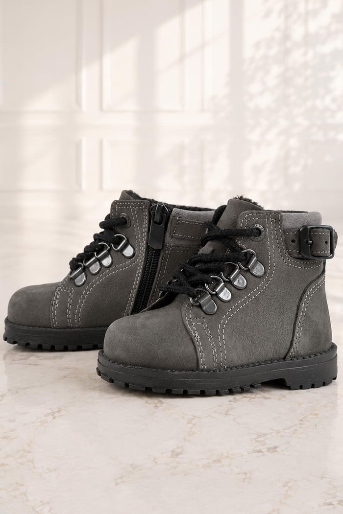 Rakerplus Griffon Genuine Leather Zippered Winter Unisex Kids Boots 2.21