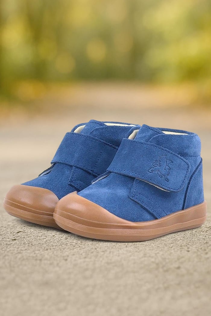 Rakerplus Yoohoo Genuine Leather Navy Blue Unisex Baby Boots