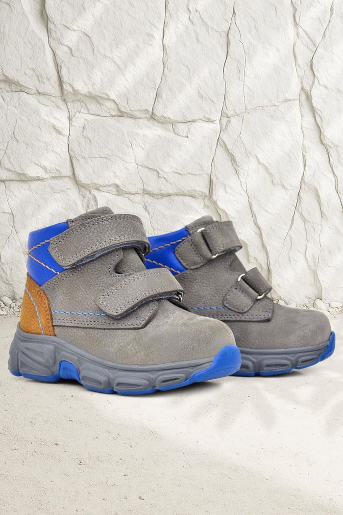 Rakerplus Genuine Leather Gray Tan Nubuck Baby Sports Boots Shoes