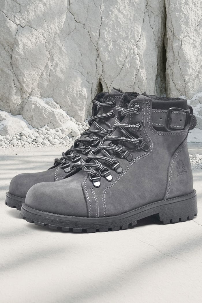 Rakerplus Griffon Genuine Leather Grey Zipper Winter Boots Unisex Infant Size
