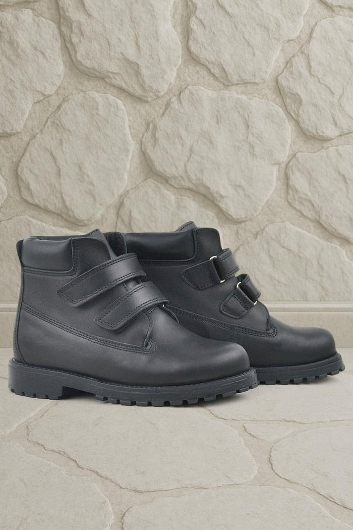Rakerplus Neson Genuine Leather Black Kids Boots