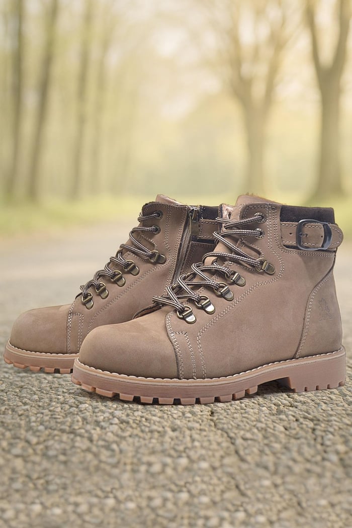 Rakerplus Griffon Genuine Leather Mink Colored Zipper Kids Boots