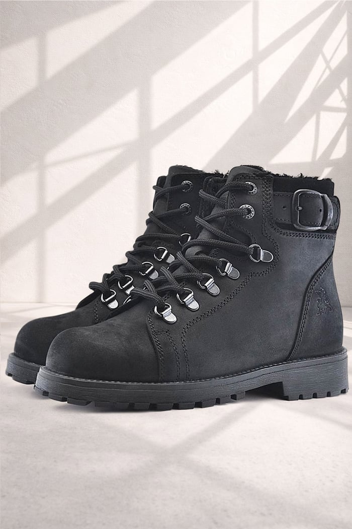 Rakerplus Griffon Black Genuine Leather Zipper Boy Boots