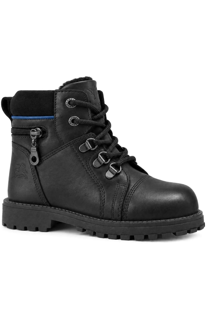 Rakerplus Minotor Genuine Leather Fur-Lined Zippered Kids Boots 1.26