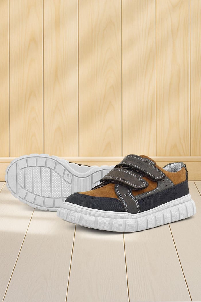 Rakerplus Genuine Leather Tabac Velcro Kids Casual Sports School Shoes
