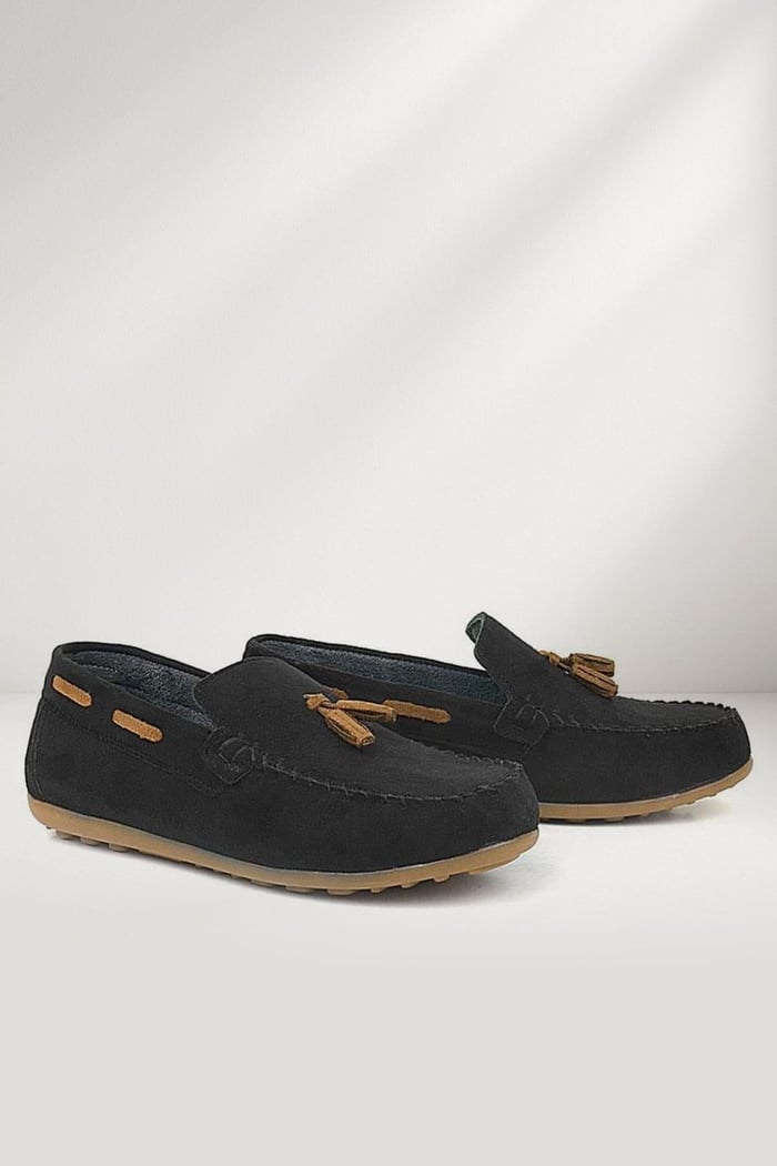Rakerplus Black Brown Suede Men's Moccasins Shoes
