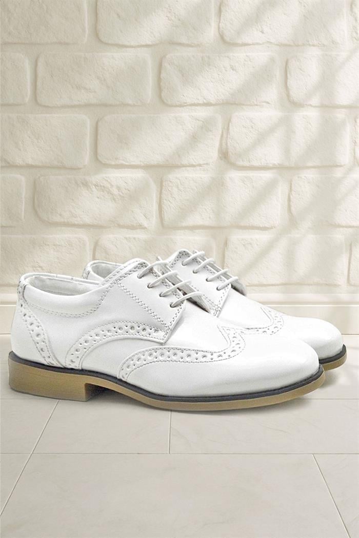 Rakerplus Titan Classic Patent Leather Laceup Boys Flat Shoes