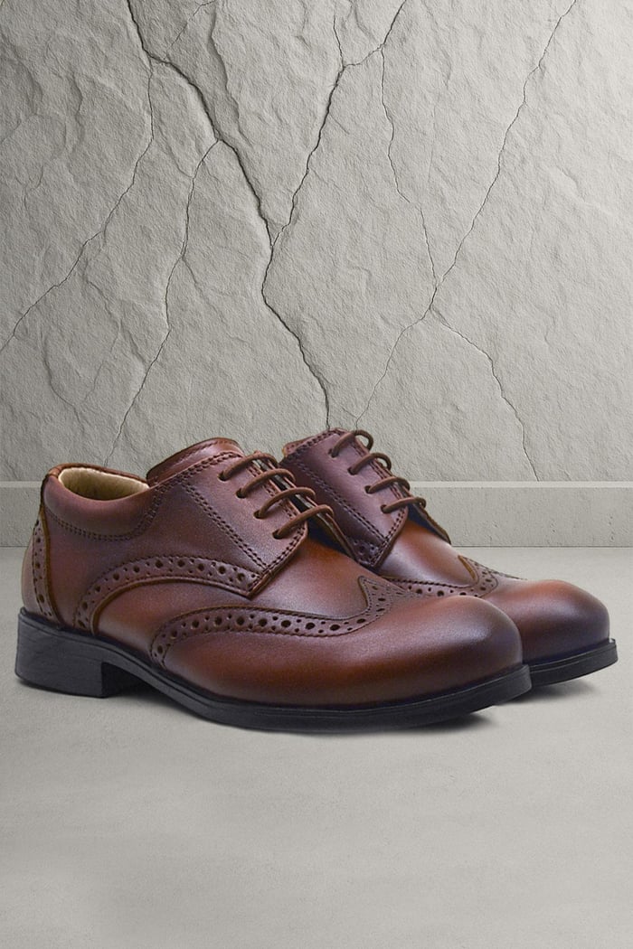 Rakerplus Titan Classic Genuine Leather Tan Colorc Children's Shoes