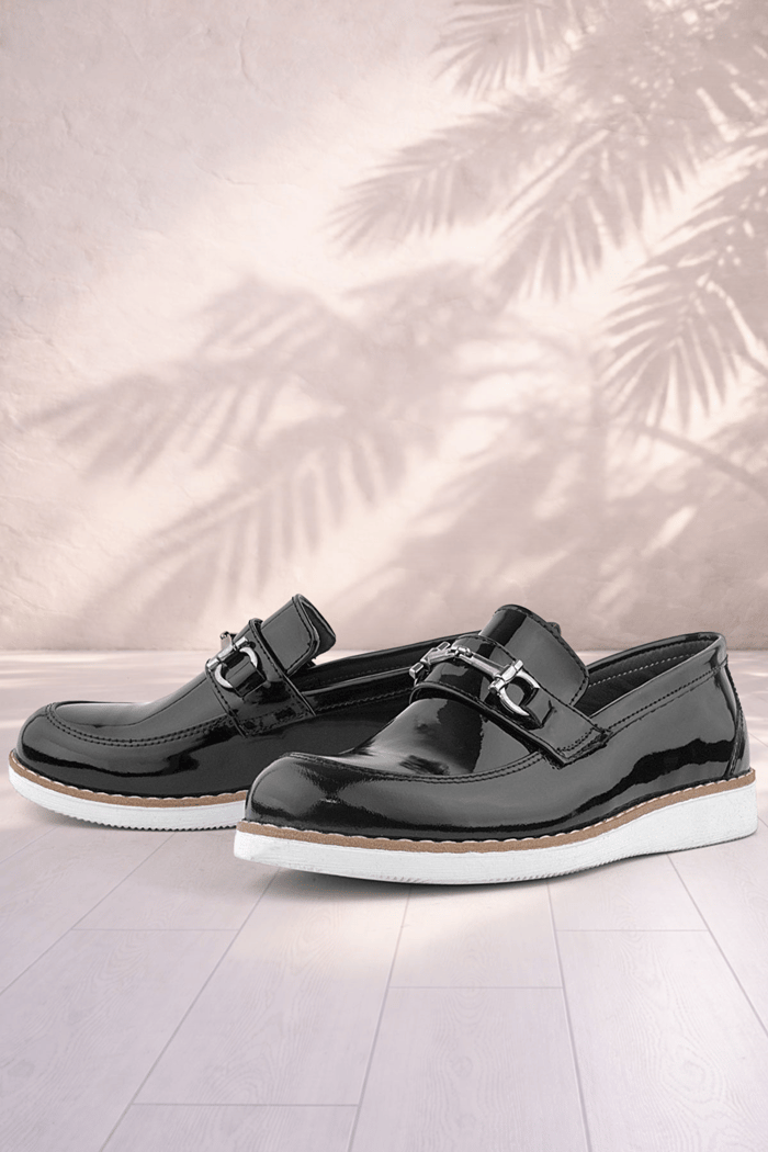 Rakerplus Genuine Leather Black Patent Leather Loafer Kids Classic Shoes