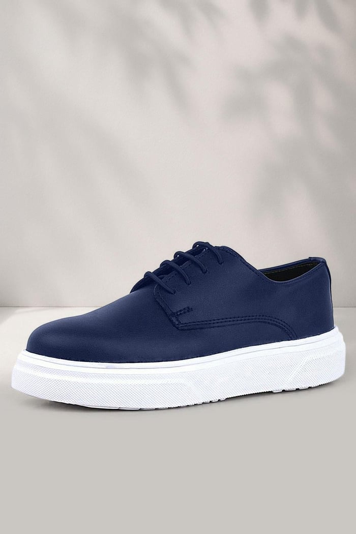 Rakerplus Derby Navy Blue Matte White Sole Boys Classic Shoes
