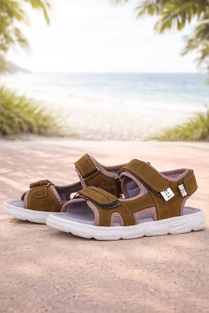 Rakerplus Wisps Genuine Leather Tabac Brown Kids Sandals Shoes