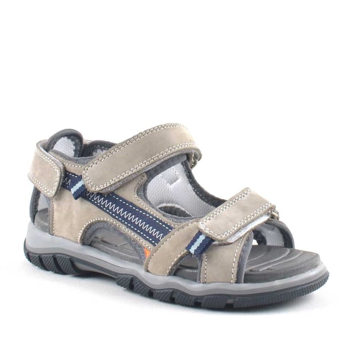 Hakiki Deri Kum Rengi Cırtlı Erkek Çocuk Outdoor Sandalet