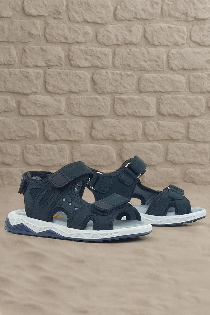 Rakerplus Genuine Leather Black Nubuck Velcro Kids Sandals Shoes 14021-SNL.26
