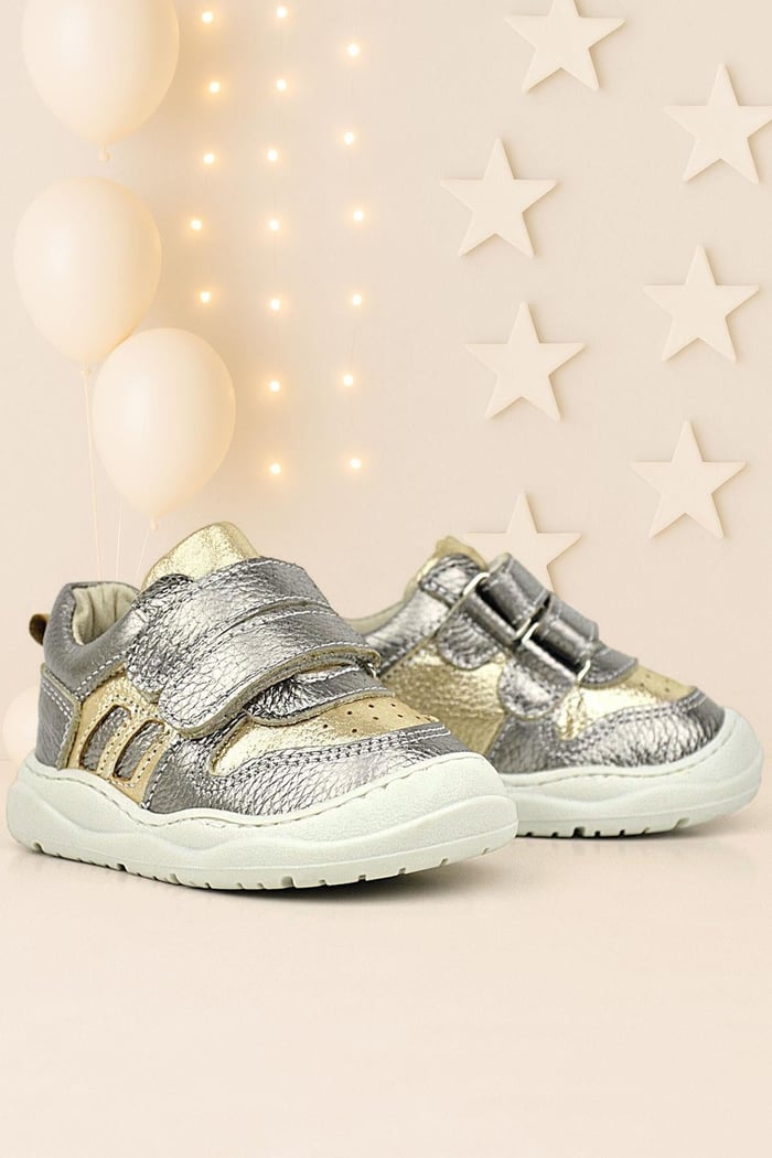 Rakerplus Schaggy Genuine Leather Gold Baby Sports Shoes