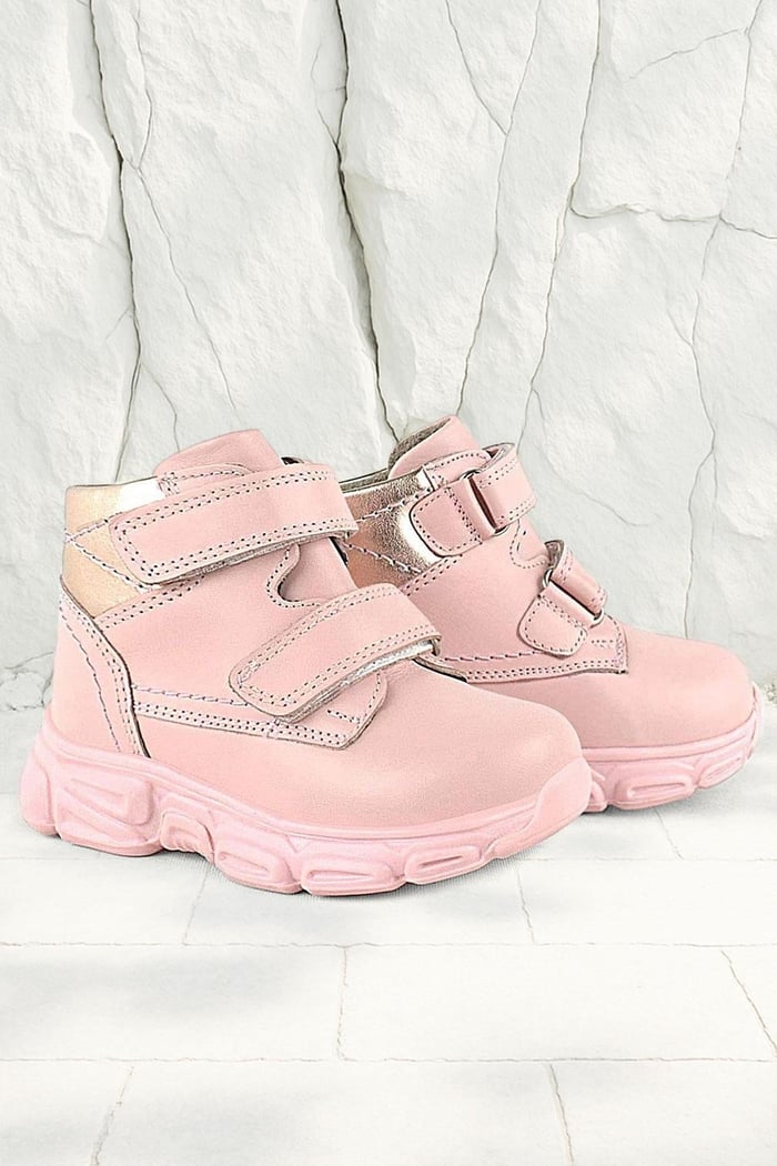 Rakerplus Genuine Leather Baby Girls Pink Boots
