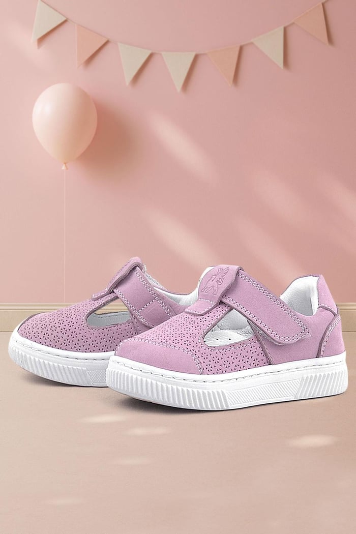 Rakerplus Bheem Genuine Leather Powder Velcro Baby Sneaker Sandals