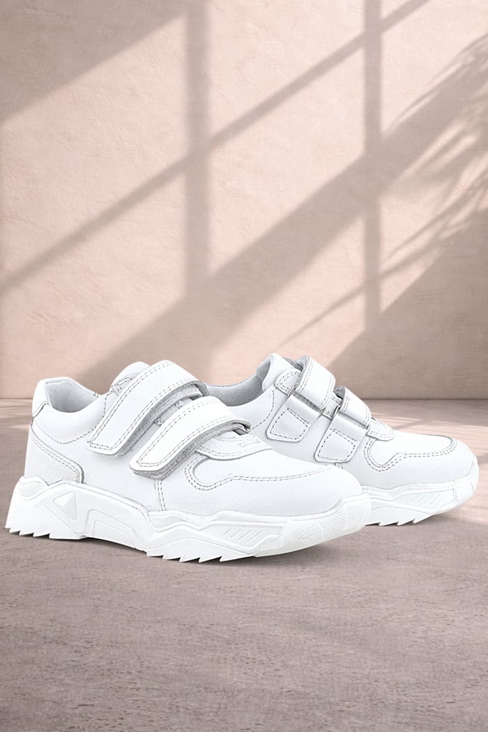 Rakerplus Genuine Leather White High Soled Girls Sneakers Shoes