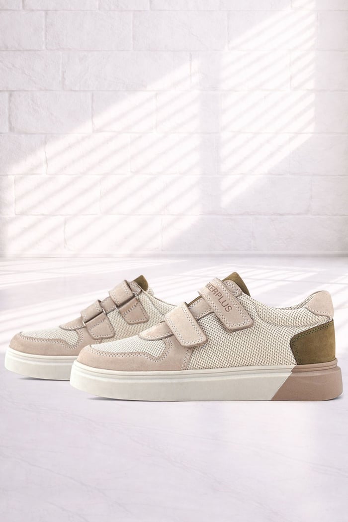 Rakerplus Hakiki Deri Nubuk Çift Cırtlı Çocuk Sneaker Spor Ayakkabı