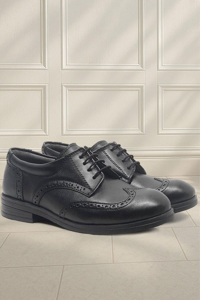 Rakerplus Titan Matte Black Lace up School Young Men's Shoes 3060-SM-B.36