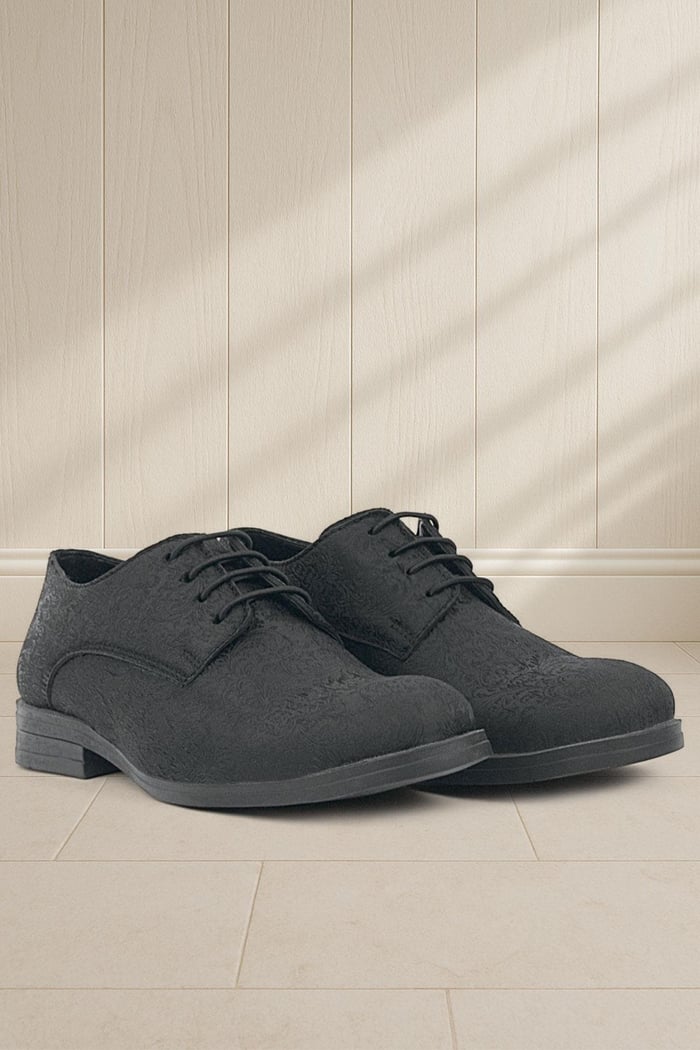 Rakerplus Black Laced Up Suit Classic Shoes For Boy 3020-JKS-B.36