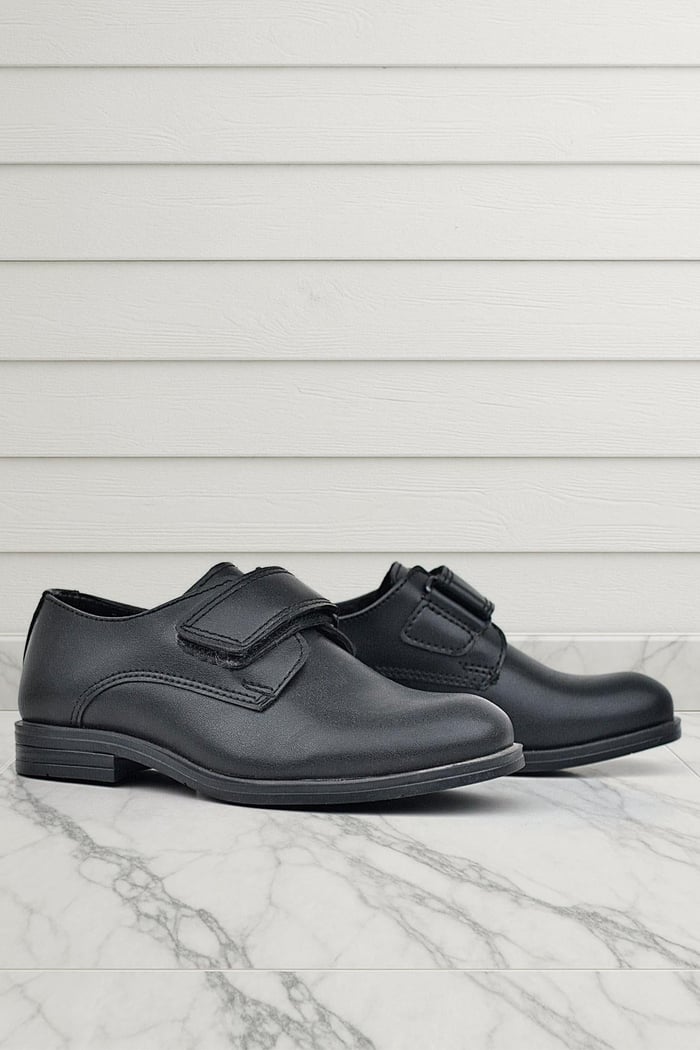 Rakerplus Black Matte Velcro Oxford Children's School Shoes 3020-SM-C.26