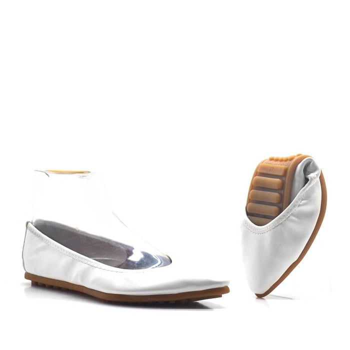 White pointed nose Foldable Women Flat Shoeste