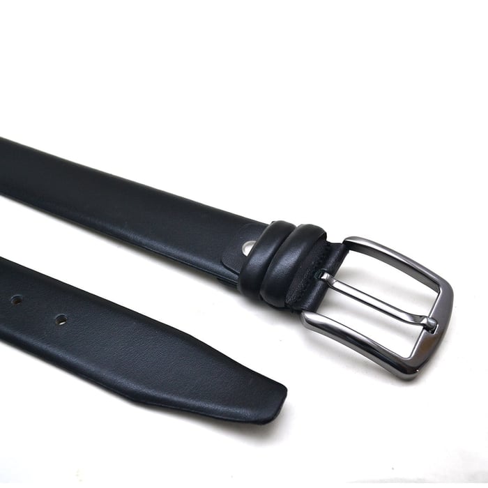 Black Genuine Leather Belt 4 cm Casual Men