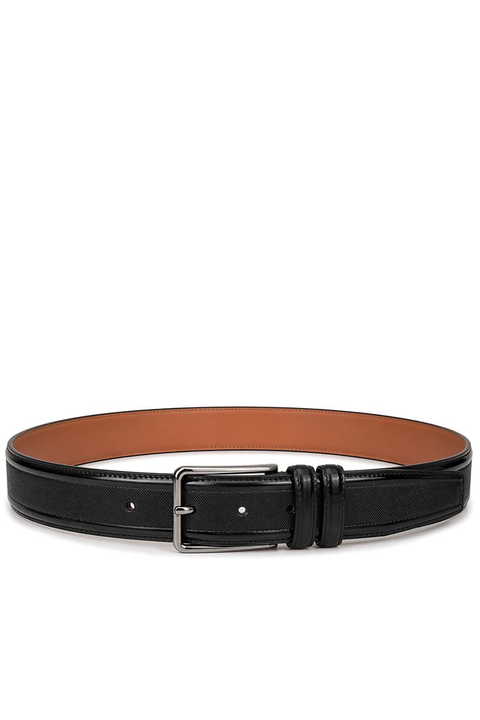 3.5 cm Classic Black Patent Leather Men Belt