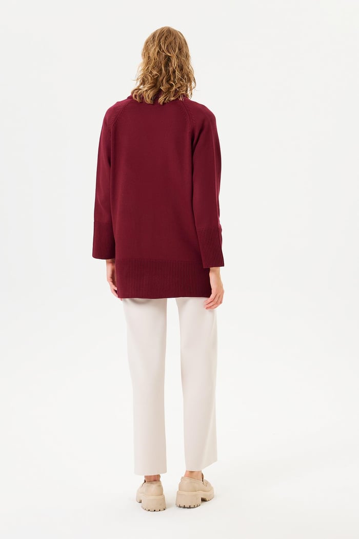 OVER TRİKO HIRKA BORDO