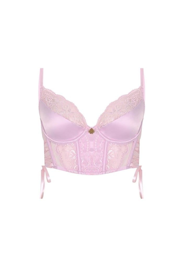 Pastivelle Бюстгальтер-корсет из атласного кружева нежно-розового цвета
