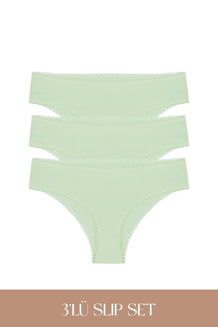 Cotvie Mint Pamuklu Slip 3'lü Set Külot