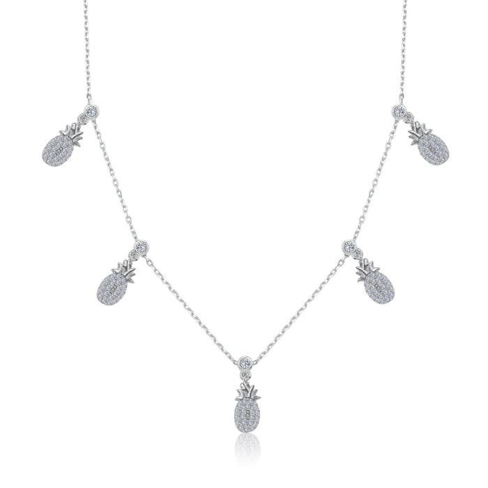 Ananas Sepeti Choker Gümüş Şans Kolye