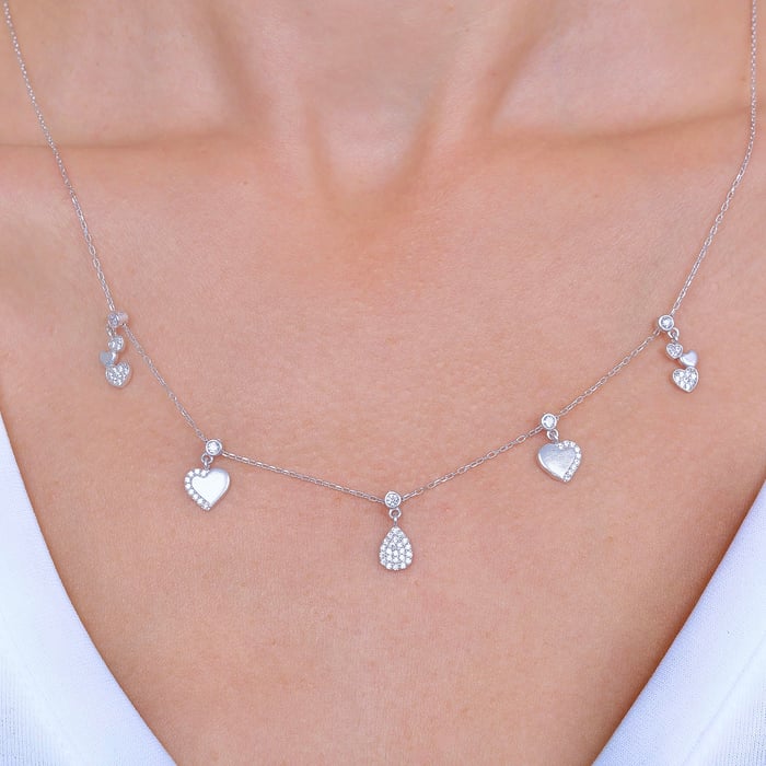 Aşk Damlası Choker Gümüş Şans Kolye
