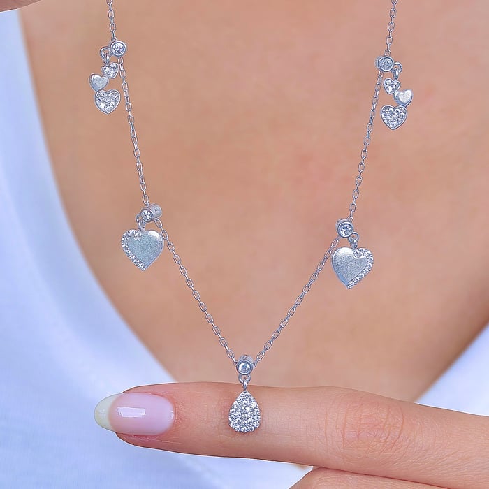 Aşk Damlası Choker Gümüş Şans Kolye