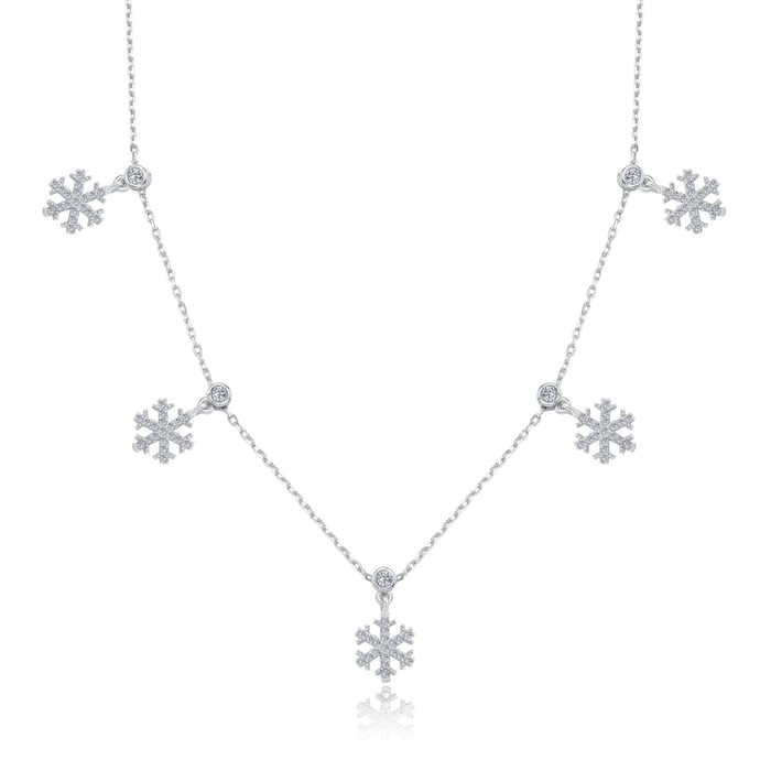 Işıltılı Kristaller Choker Gümüş Şans Kolye
