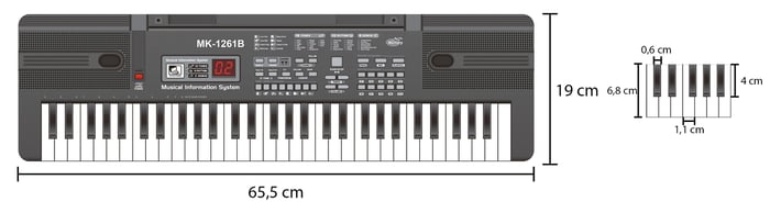 Jwin MK-1261B 61 Tuşlu Elektronik Org (Etiket. Adaptör Hediye)