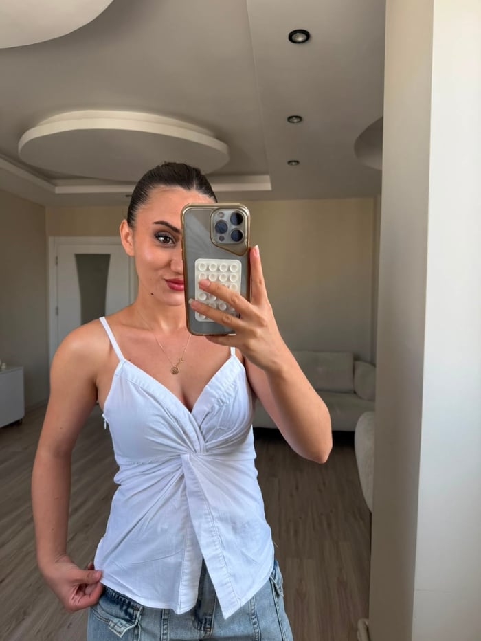 AYARLANABİLİR ASKILI GÖMLEK BLUZ - LF070