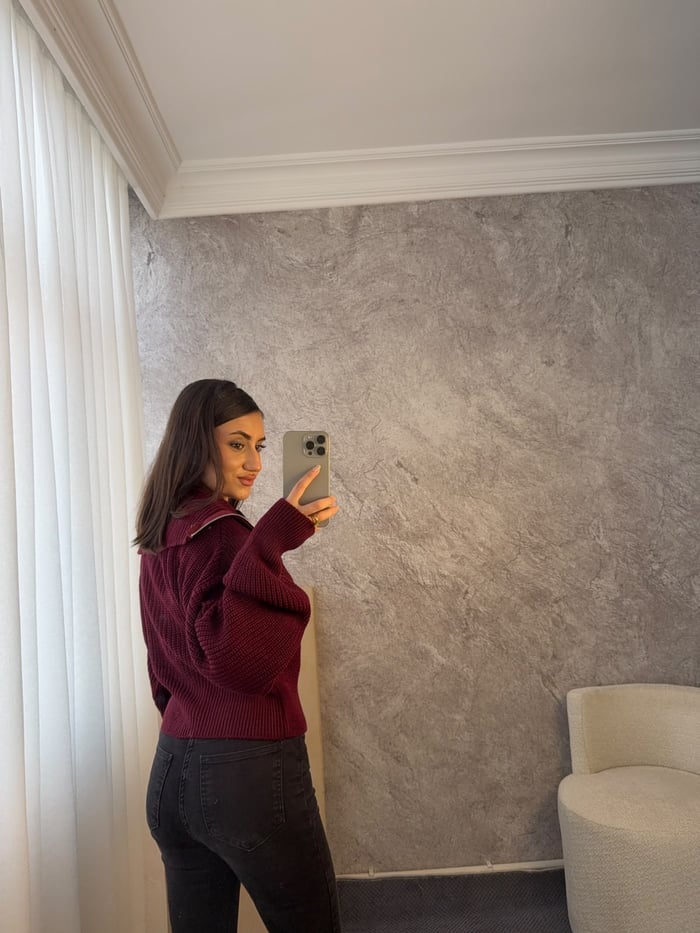 BOĞAZLI TRİKO FERMUARLI HIRKA - LF135